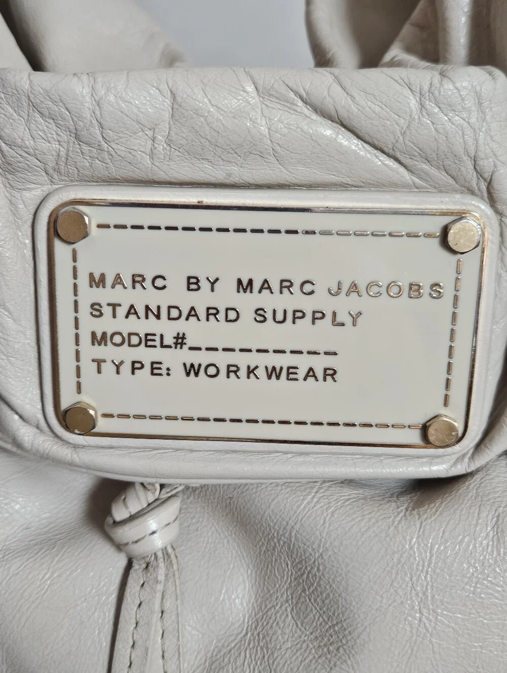 Marc by Marc Jacobs Standard Supply Large Ivory Bone Hobo 100% Leather Bag